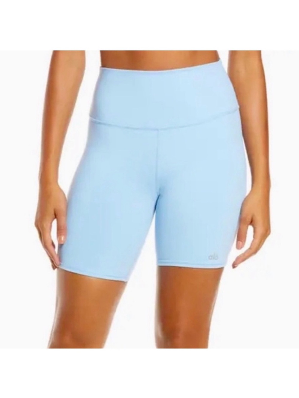 ALO Light Blue Bike Shorts 7”